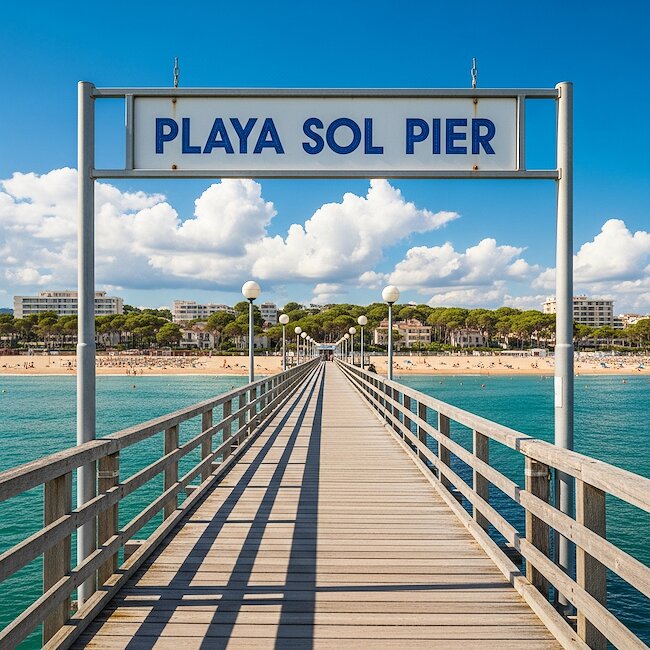 Seebrücke von Bansin auf Usedom mit Blick auf den Ort