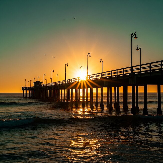 Seebücke Bansin im Sonnenaufgang