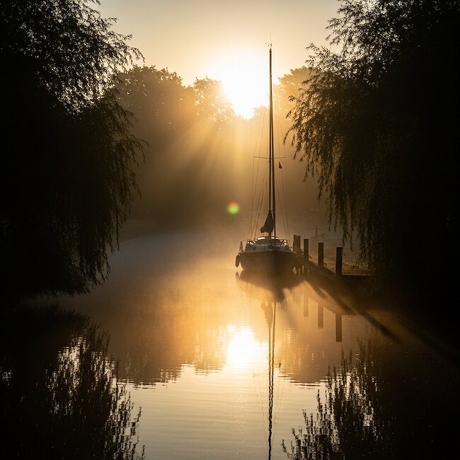 Sonnenaufgang bei Grambin am Stettiner Haff