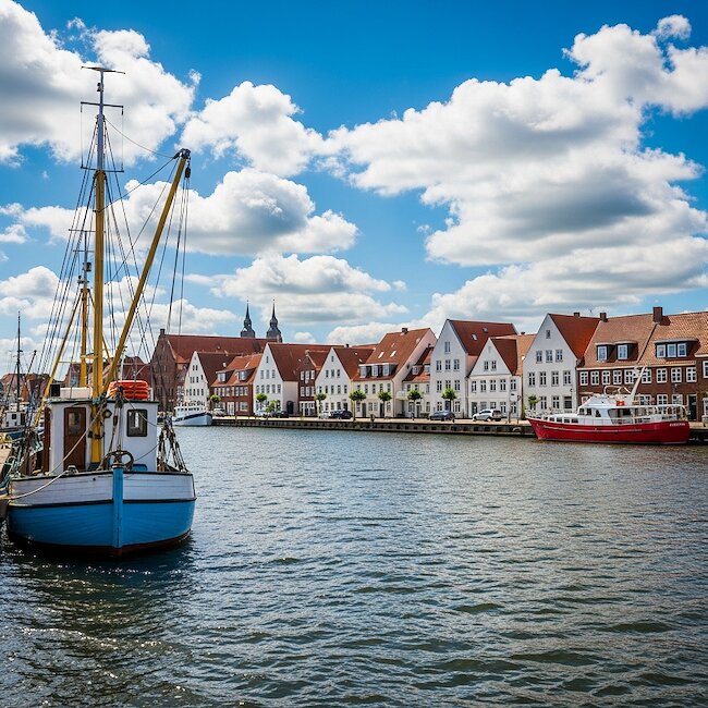 Hafenansicht von Ueckermünde