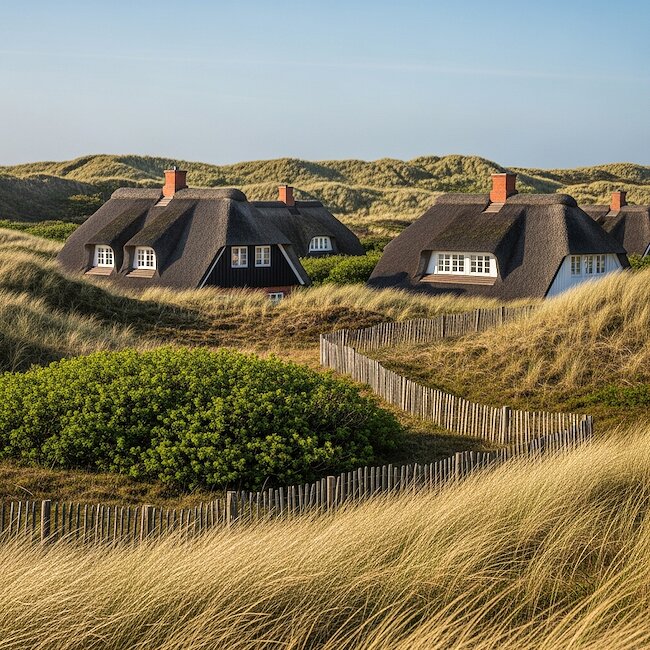 Reetdachhäuser in Hörnum auf Sylt