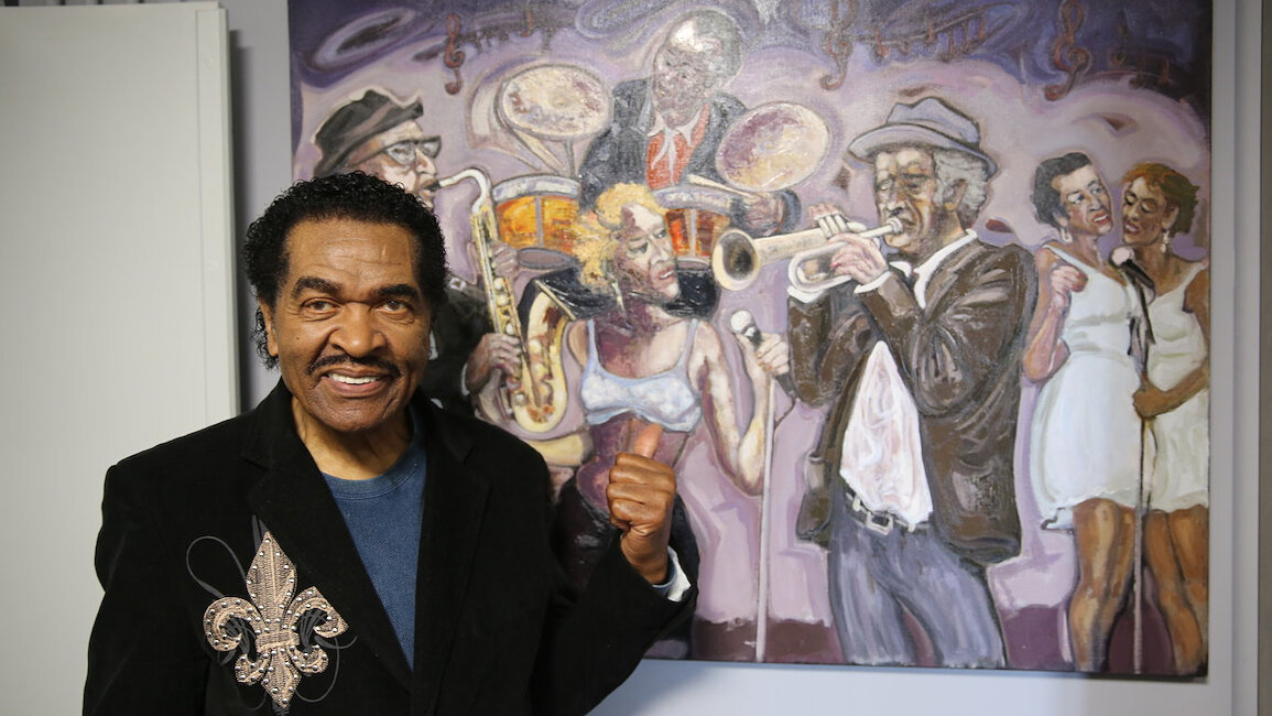 Bobby Rush devant la toile de William Fenech