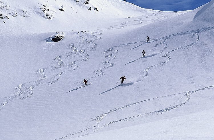 Skieurs dans la poudreuse - Arêches Beaufort