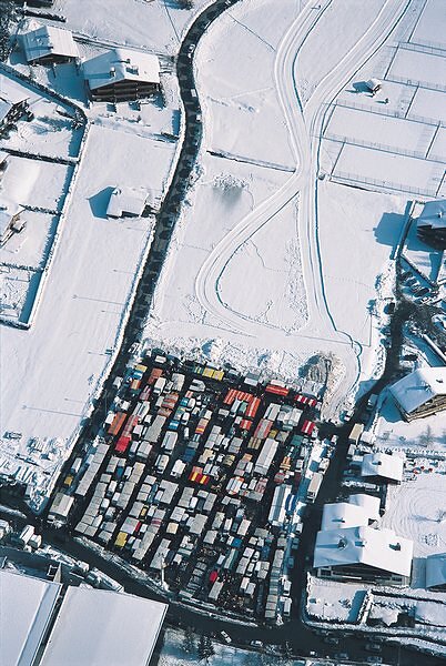 Marché vu du ciel