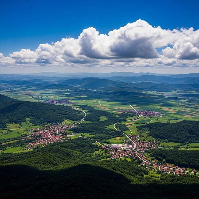 Panorama vom kleinen Osser über Arrach Panorama vom kleinen Osser über Arrach