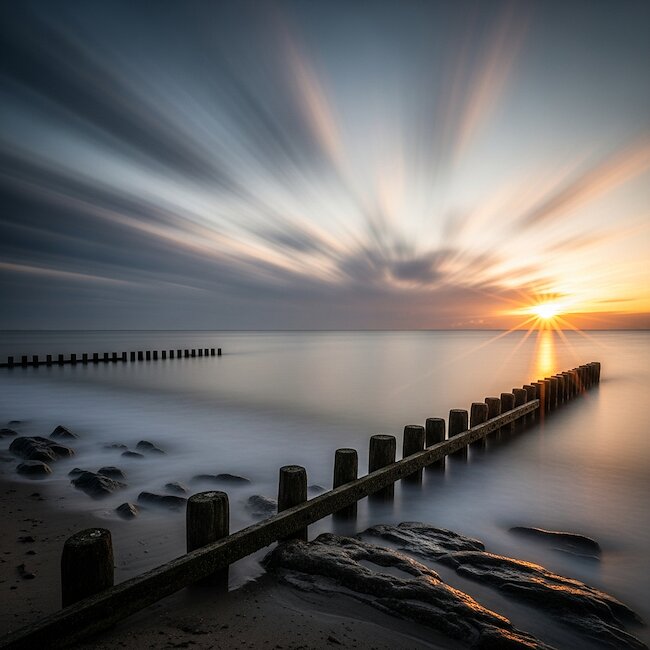 Sonnenaufgang am Strand von Lubmin