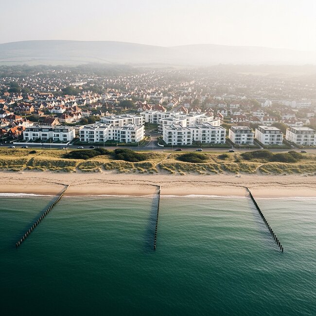 Blick über Börgerende am Morgen Blick über Börgerende am Morgen