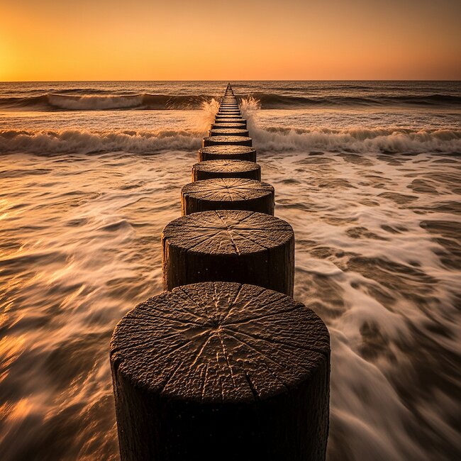 Ostseestrand bei Börgerende im Sonnenuntergang Ostseestrand bei Börgerende im Sonnenuntergang