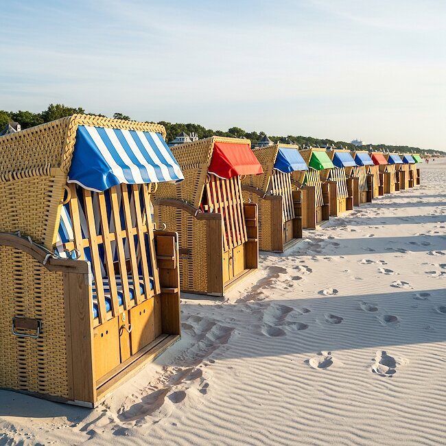 Strandkörbe am Ostseestrand in Grömitz