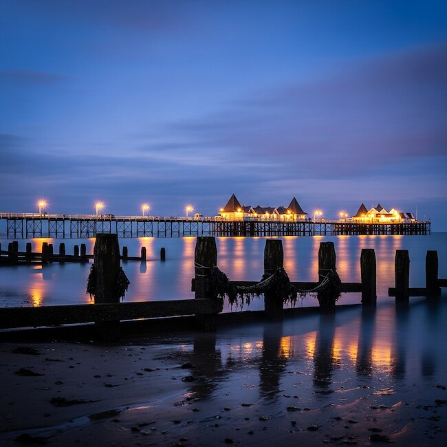Morgendämmerung an der Seebrücke von Heringsdorf