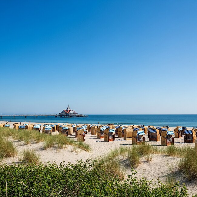 Strandkörbe am Strand von Heringsdorf