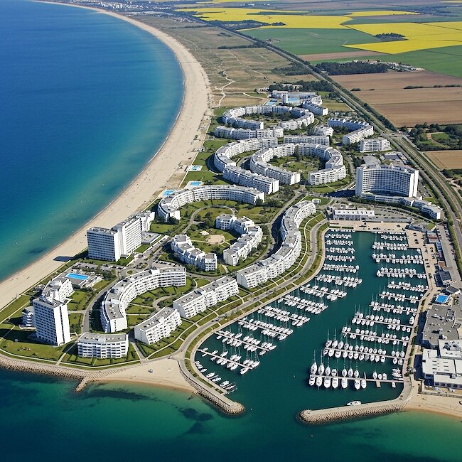 Luftaufnahme vom Südstrand in Fehmarn Luftaufnahme vom Südstrand in Fehmarn