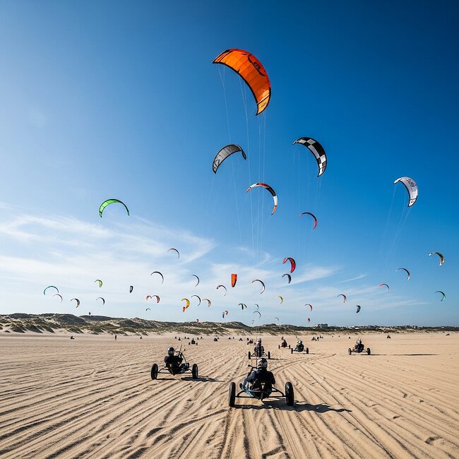 Kitebuggies am Strand von St. Peter-Ording Kitebuggies am Strand von St. Peter-Ording