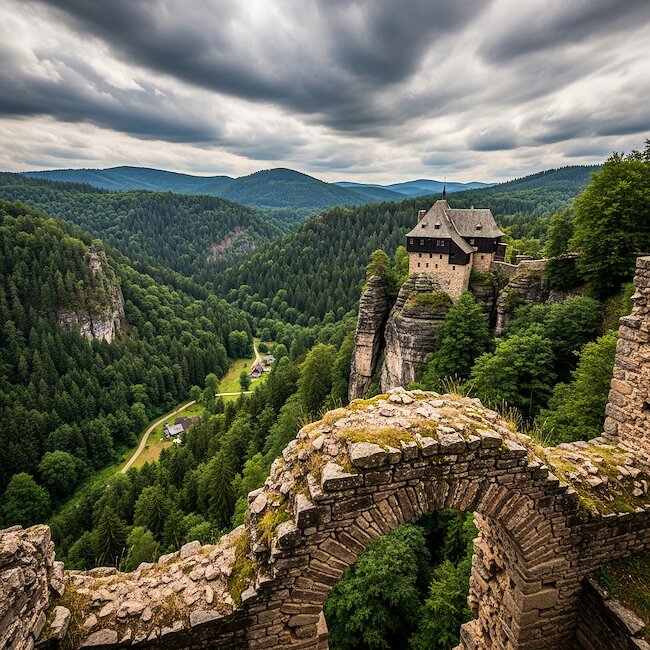 Berggasthof oberhalb von Oybin im Zittauer Gebirge