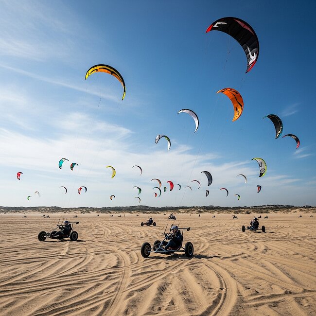 Kitebuggies am Strand von St. Peter-Ording