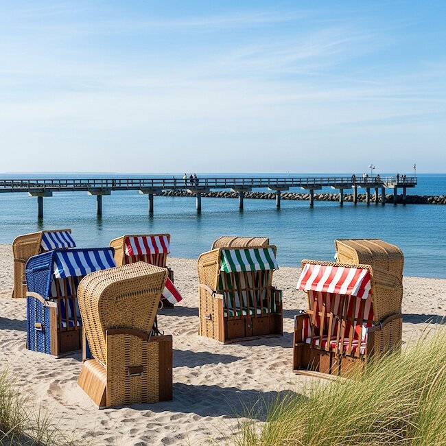 Strandkörbe am Strand von Wustrow