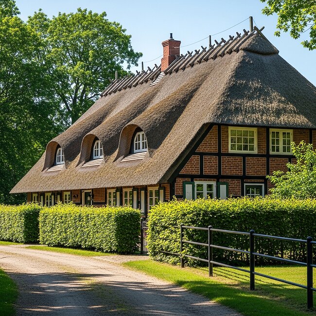 Reetdachhäuser in Wustrow