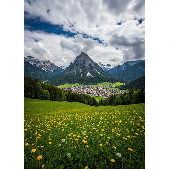 Alpenpanorama bei Pfronten im Allgäu