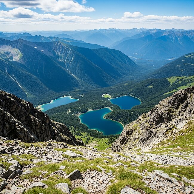 Blick auf Kochelsee und Walchensee