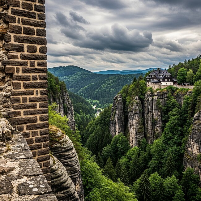 Berggasthof oberhalb von Oybin im Zittauer Gebirge