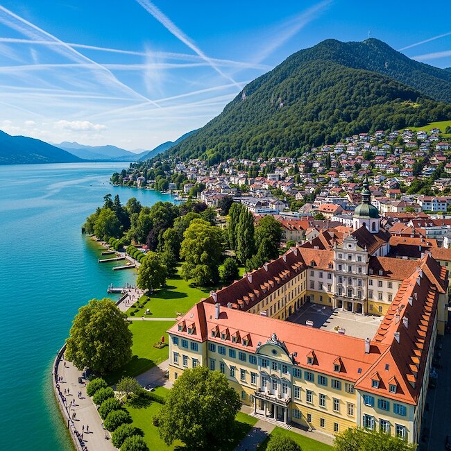 Blick über den Tegernsee bei Rottach-Egern