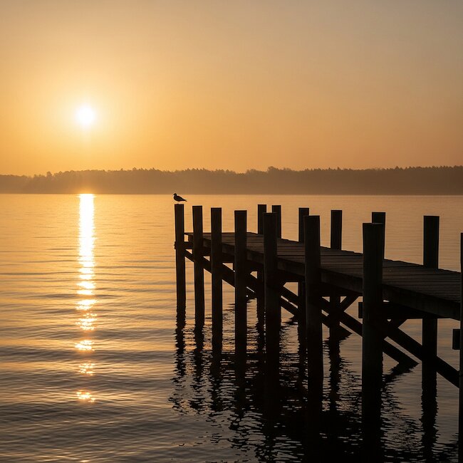 Sonnenuntergang am Chiemsee