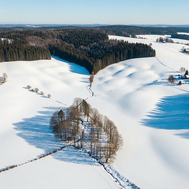 Landschaft bei Triberg im Winter