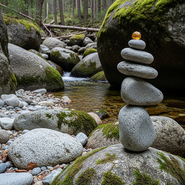 Steinmännchen in der Steinklamm bei Spiegelau