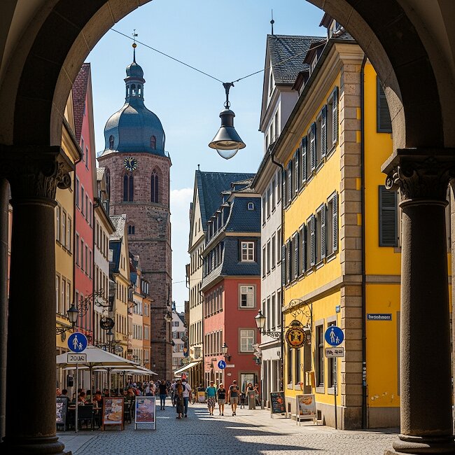 Heiliggeistkirche und Altstadt in Heidelberg Heiliggeistkirche und Altstadt in Heidelberg