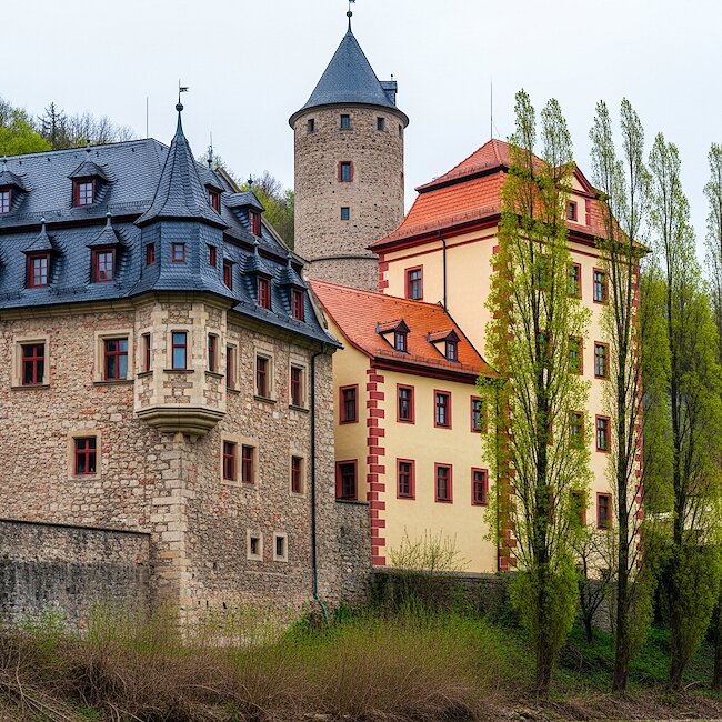 Schloss Voigtsberg bei Oelsnitz im Voigtland Schloss Voigtsberg bei Oelsnitz im Voigtland