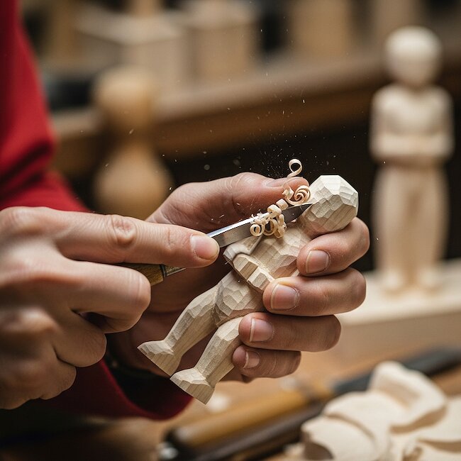 Traditionelle Holzschnitzerei im Erzgebirge