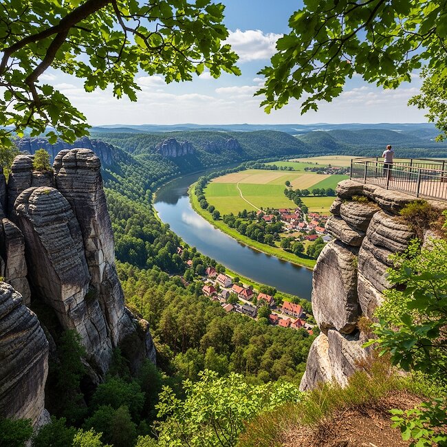 Blick ins Elbtal vom Basteigebirge