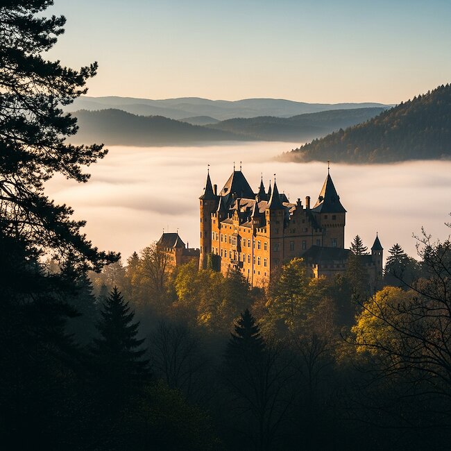 Burg Schnellenberg im Nebel Burg Schnellenberg im Nebel