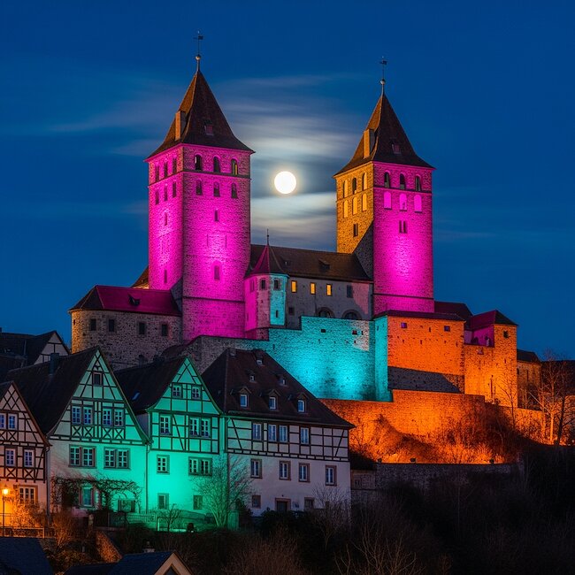 Schloss Quedlinburg bei Nacht