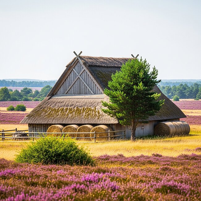Reetdach in der Lüneburger Heide