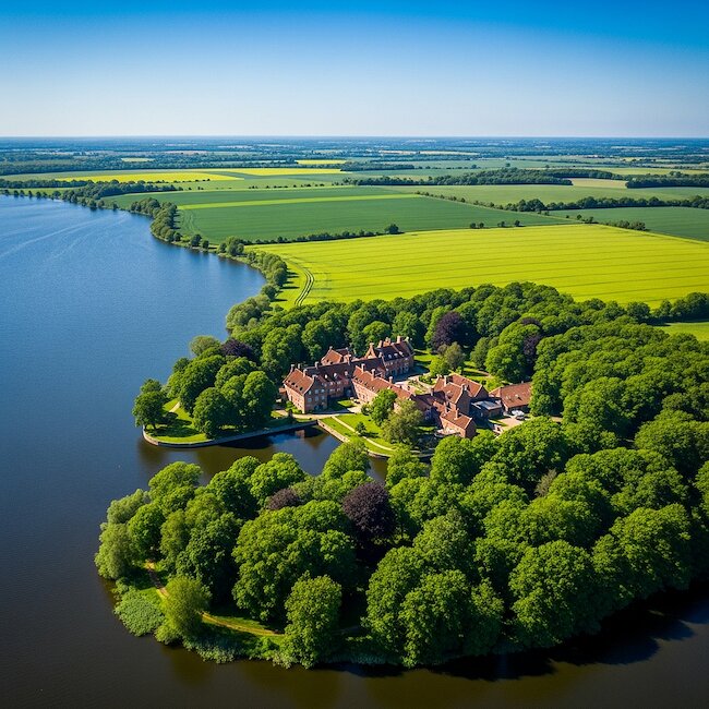 Schloss Ulrichshusen mit Ulrichshusener See
