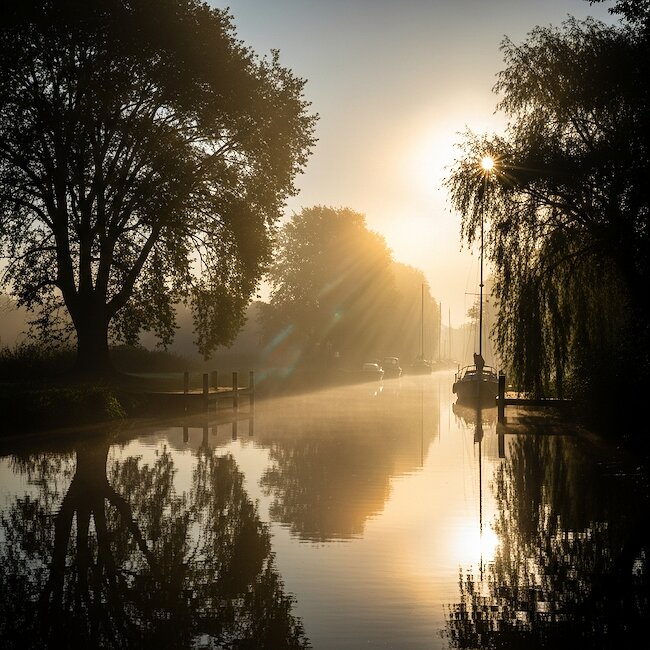 Sonnenaufgang bei Grambin am Stettiner Haff