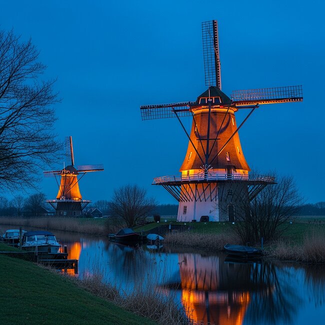 Zwillingsmühlen in Greetsiel in Krummhörn