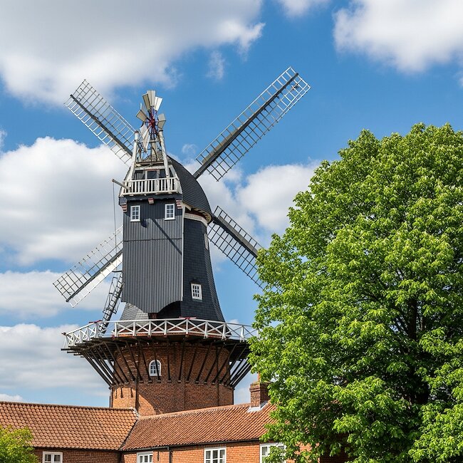 Windmühle in Rysum in Krummhörn