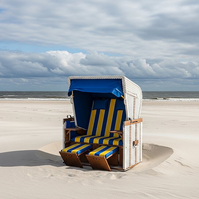 Strandkorb am Strand von Wangerooge