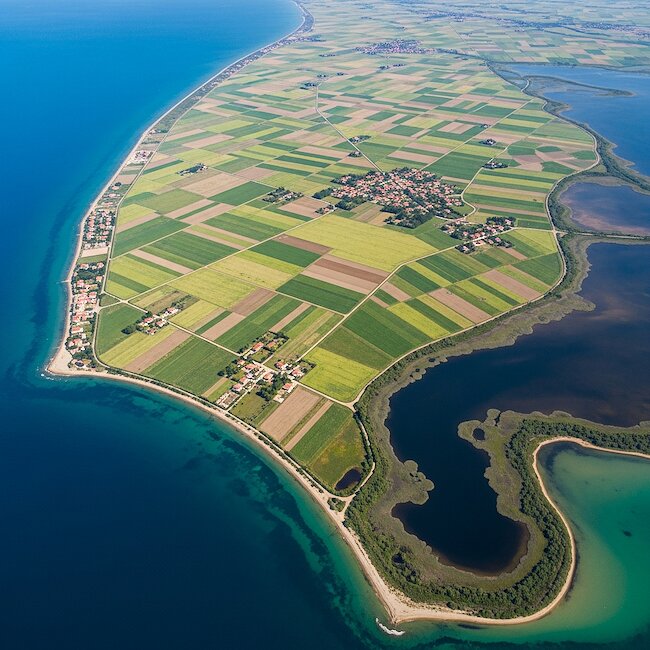 Luftaunahme der Insel Poel