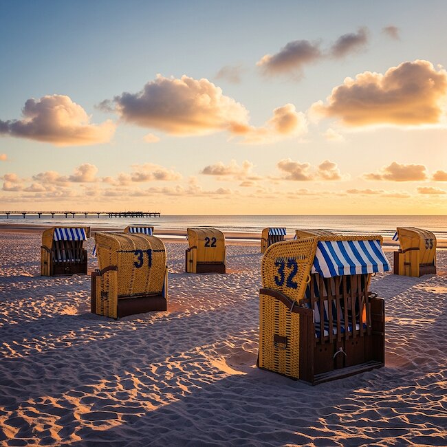Strandkörbe am Strand von Scharbeutz
