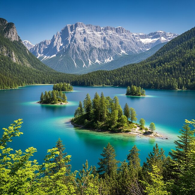 Der Eibsee in Bayern 