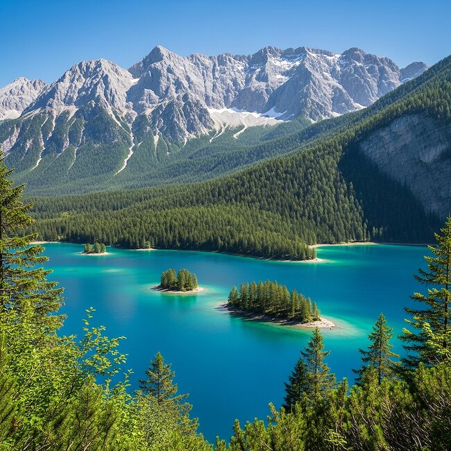Der Eibsee in Bayern 