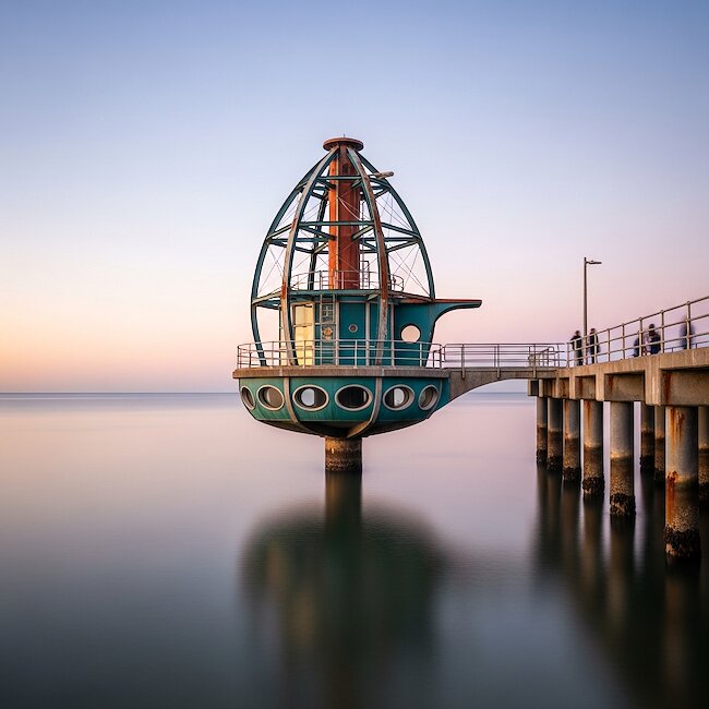 Tauchgondel auf der Seebrücke in Zinnowitz Tauchgondel auf der Seebrücke in Zinnowitz