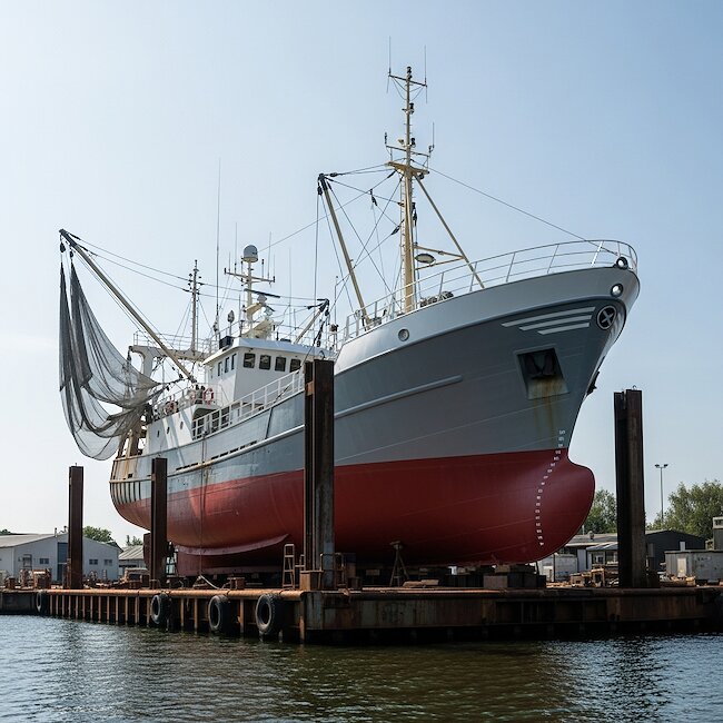 Fischerboot im Hafen von Büsum