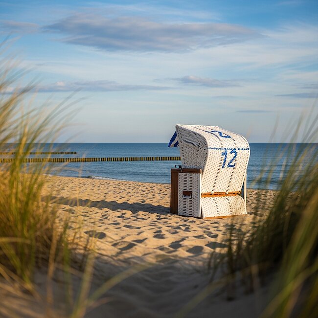 Strandkörbe am Strand von Börgerende-Rethwisch