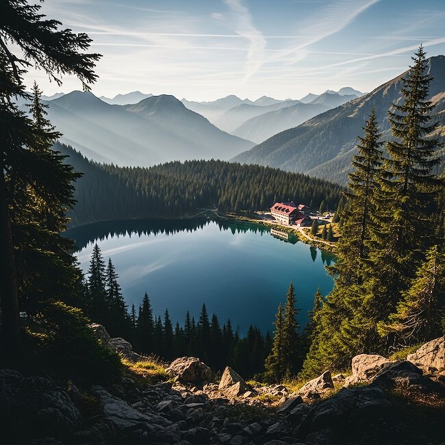 Blick auf den Mummelsee im Schwarzwald