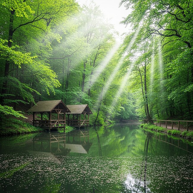 Wandergebiet an den Spiegelteichen in Malente