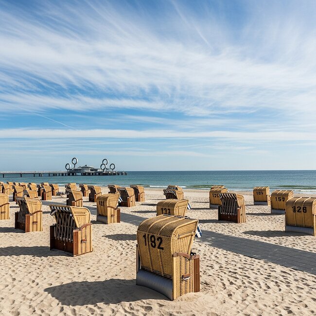 Strand und Seebrücke in Kellenhusen